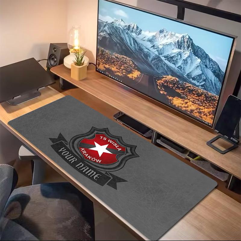 TS Wisła Krakow Print Cushion Non-slip Laptop Tablet Big Mousepad XXL Mat Mini PC Playmat With Lock edge
