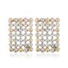 European American Geometric Rhinestone Stud Earrings for Women