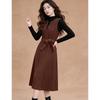 D.F.DEAR 2026 Spring High-Neck Top & Sleeveless V-Neck Dress Two-Piece Set