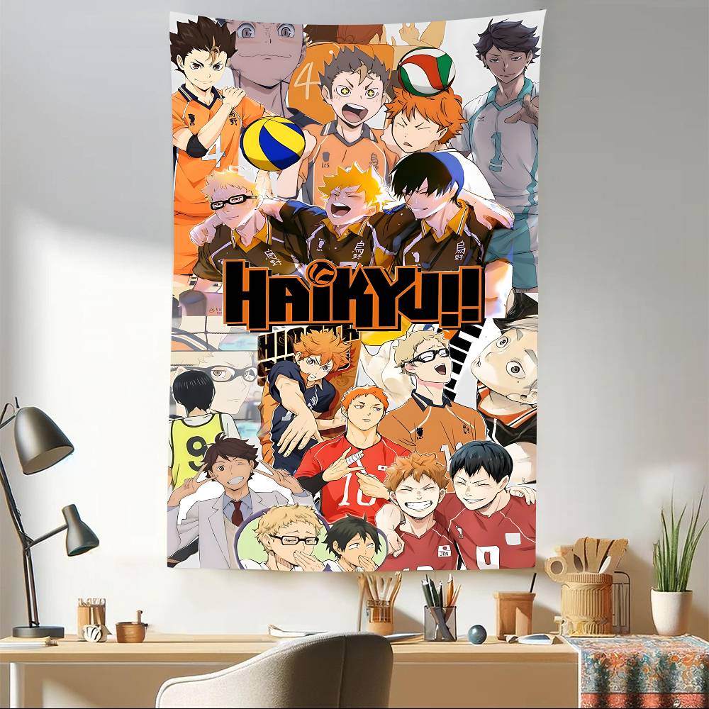 Haikyuu Anime Volleyball Happy Birthday Party Backdrop Decoration Kids Boy Baby Shower Anime Photography Background polyester