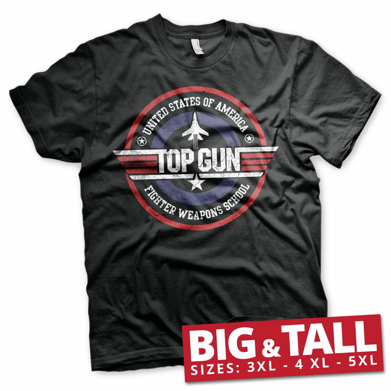 Licensed Top Gun Fighter Weapons School BIG TALL 3XL 4XL 5XL Mens T-Shirt XL