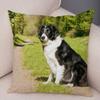 Printed Pet Animal Cushion Cover Scotland Border Collie Soft Plush Pillowcase Decor Cute Dog Pillow Case for Sofa Car