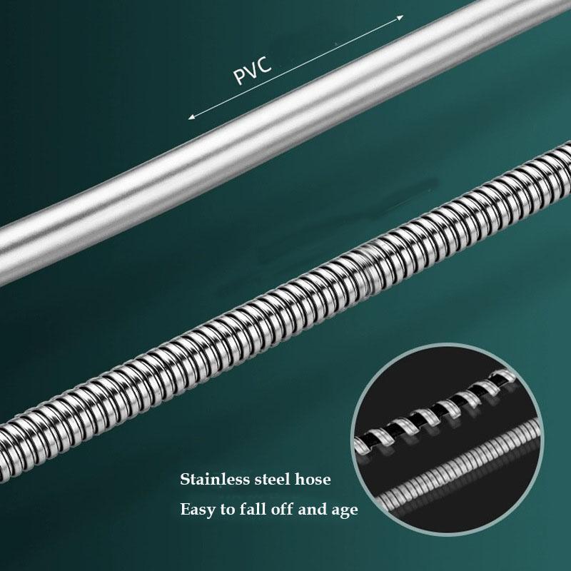 1.5M2M Pvc Flexible Shower Hose Blacksilver Handheld Shower Head Special Hose Bathroom Accessories