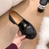 Bi Prepared Platform Single Shoes 2025 Autumn and Summer New First-layer Cowhide One-pedal Lazy Shoes Muffin Gold Coin Loafers Women