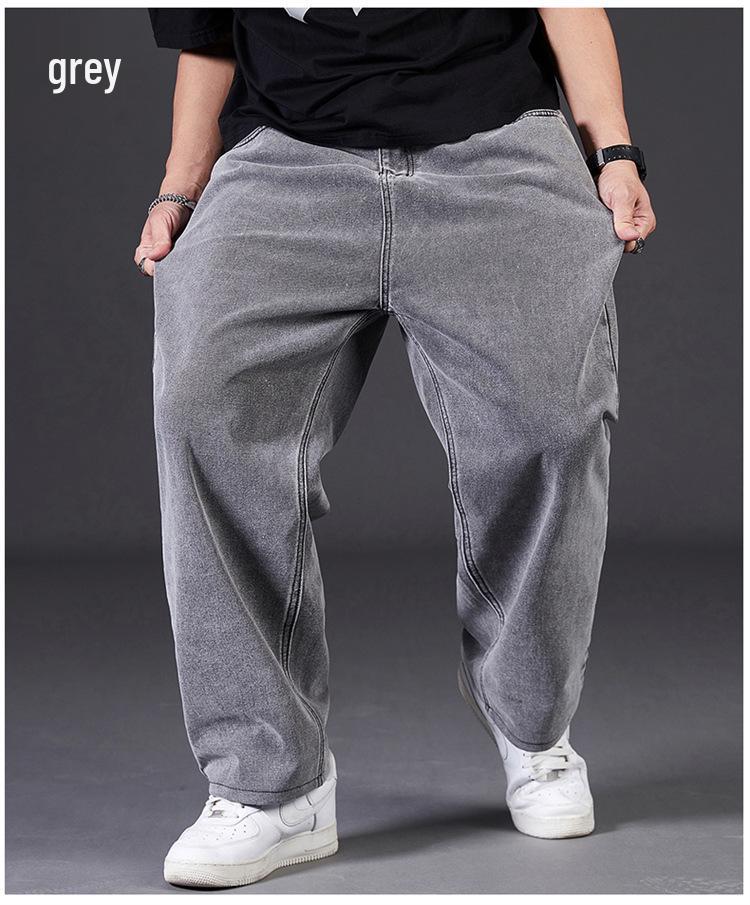 Jeans de Otoño para Hombre Talla Grande - Corte Holgado, Pierna Ancha, Cintura Elástica