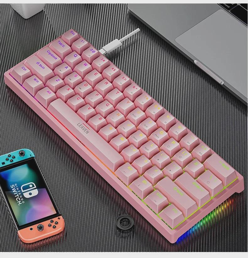 K620 Wired & Bluetooth RGB Gaming Mechanical Keyboard, Hot-Swappable, Blue Switch, Type-C