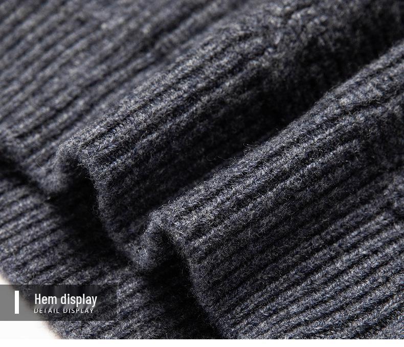 Men's Jacquard Wool Cardigan - 2025 Autumn/Winter Fashion, Zip-Up Stand Collar, Casual Sweater for Middle-Aged and Young Adults.