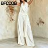 Pantaloni da donna con bretelle senza maniche, stampa tinta unita, moda casual, primavera estate, tute e pagliaccetti