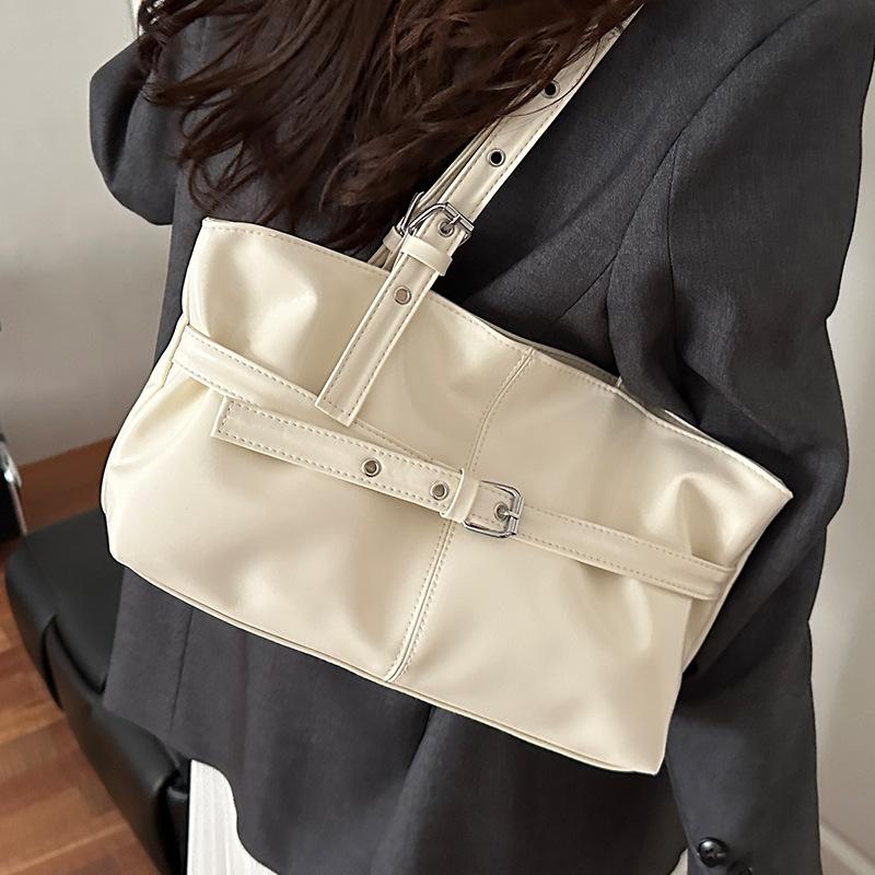 

2025 exquisite large-capacity bag new fashionable versatile shoulder bag large-capacity commuter messenger tote bag білий