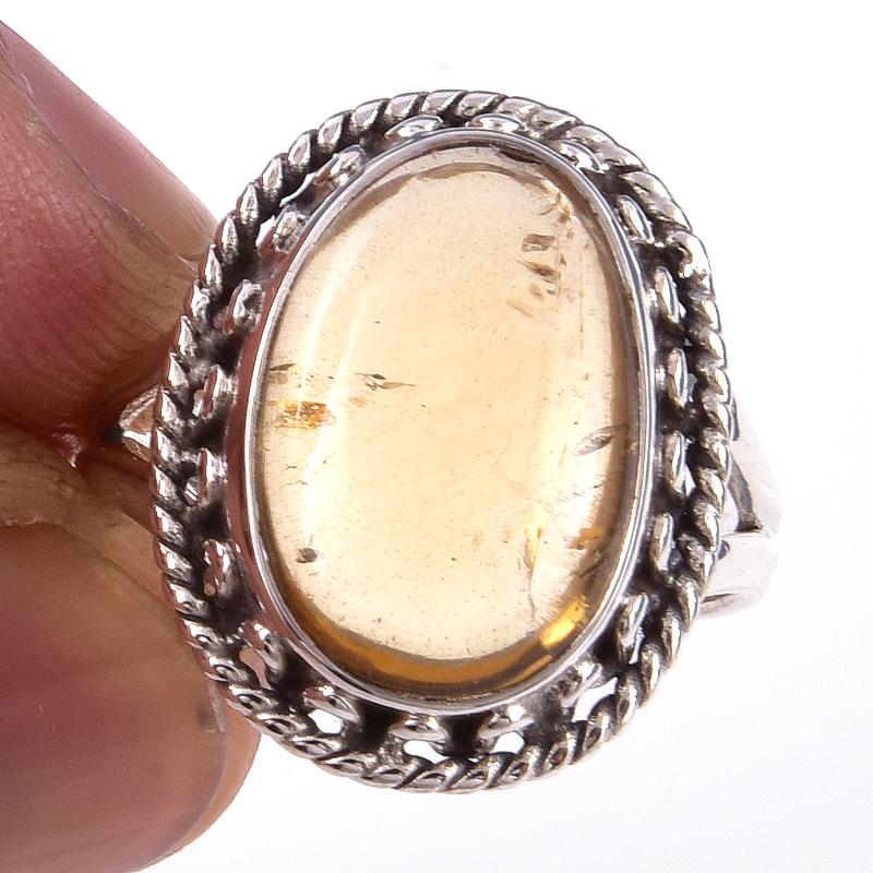 

Natural Citrine Gemstone Handmade 925 Solid Sterling Silver Ring Size 7 N0T88