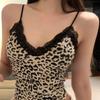Lace Leopard Leopard Print Corset with Breast Pads Suspender Vest  Spring Summer