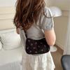 Korean version pleated portable strawberry bag summer new small fresh shoulder underarm bag corduroy soft girl bag