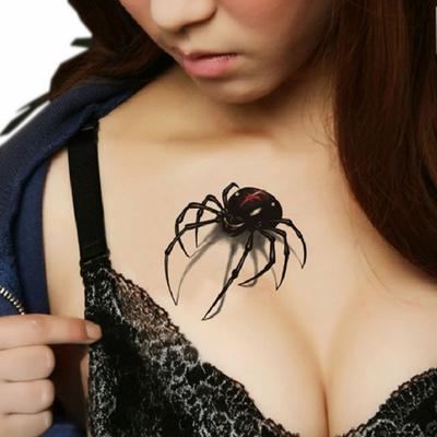 3D Spinnen Temporäre Tattoo Aufkleber Wasserdichte Körperkunst für Hals Arm Rücken Realistische Spinnen Tattoo Aufkleber für Halloween Partys