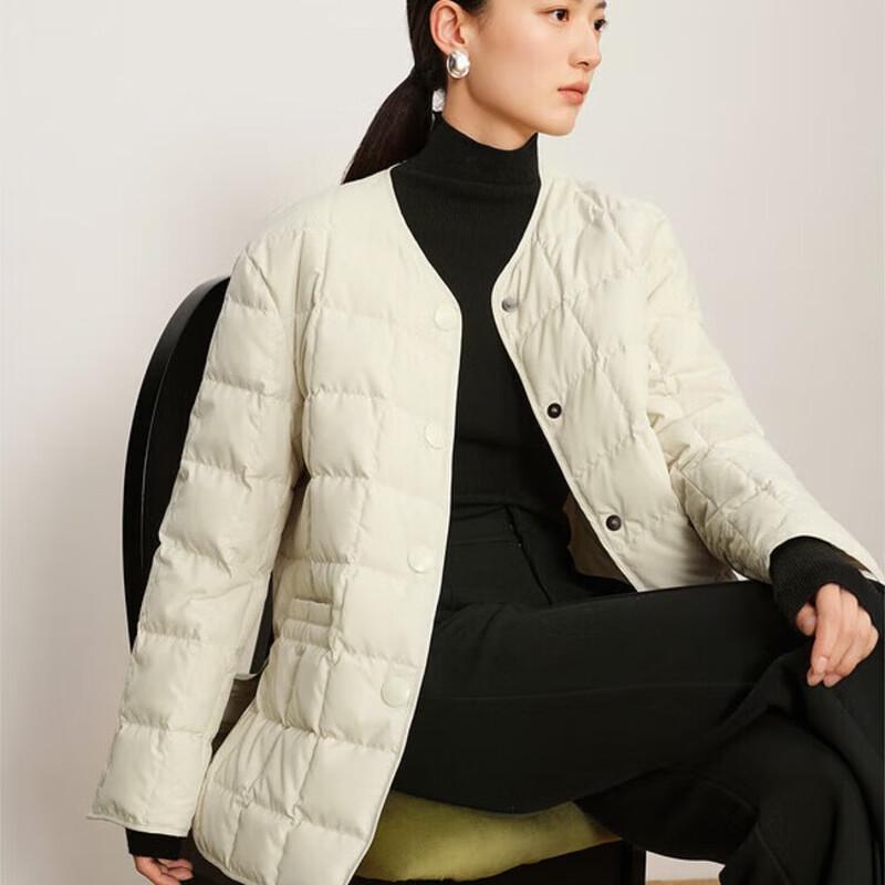 

JIUZI ANNACO Women s Removable Scarf Collar Mid-Length Down Jacket S