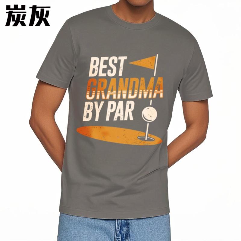 Breathable Tee Solid Color Men short sleeve tshirt Cotton Best Grandma By Par Golf Design Classic Man tees Classic Tshirt