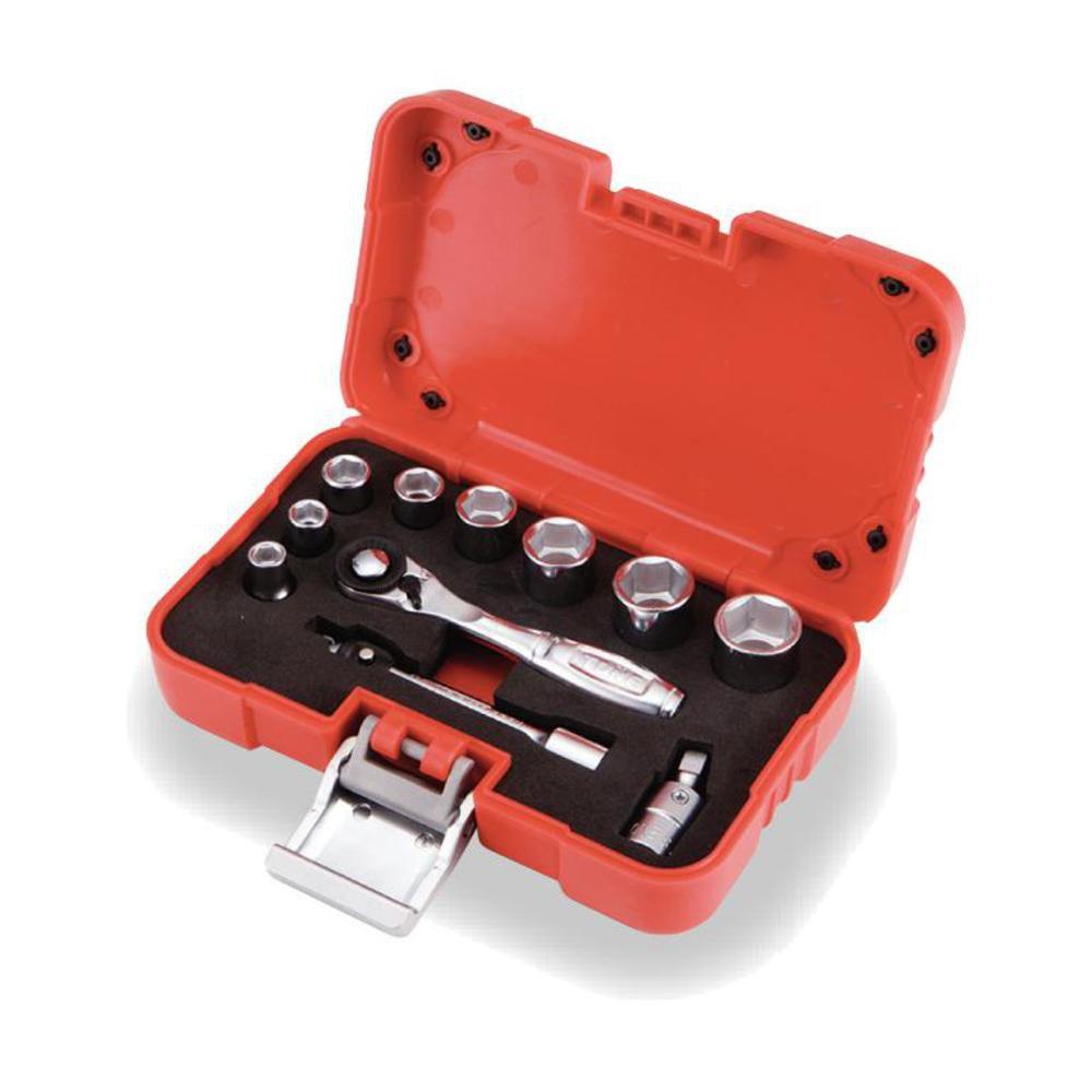 

Набор торцевых ключей TONE S20830P Угол привода 6,35 мм (14 ) Красный Содержимое 11 позиций