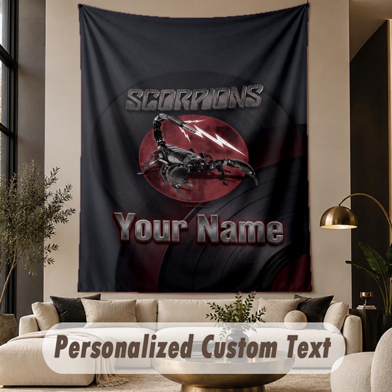 Custom Text Tapestry Scorpions Print Wall Tapestry Indoor Living Room Wall Decor