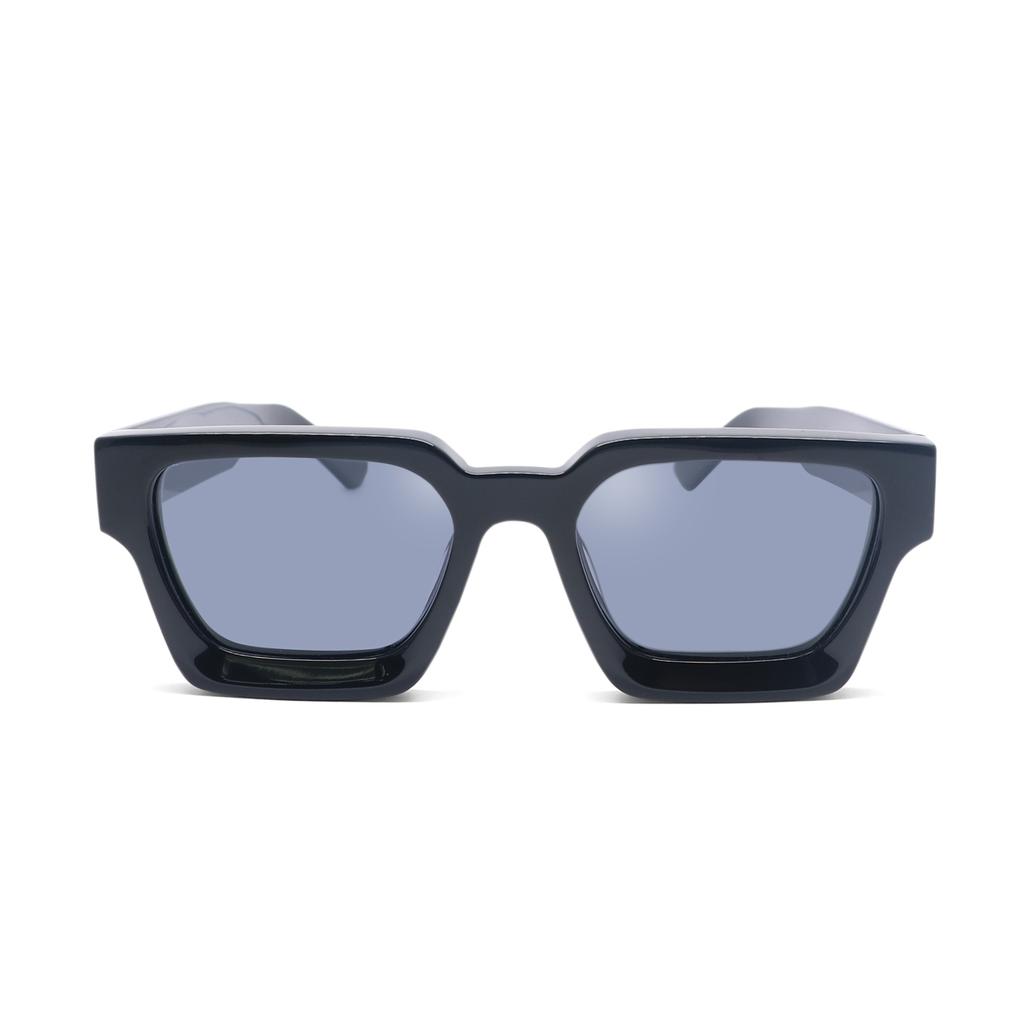 Luxury Vintage Black Square Oversize Sunglasses Acetate Polarized Custom Logo Thick Sun Glasses for Men Women Transparent