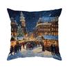 Christmas City Night View Cushions Pillowcase Polyester Cushion Cover Throw Pillow Pillowcover Home Car Sofa Decor
