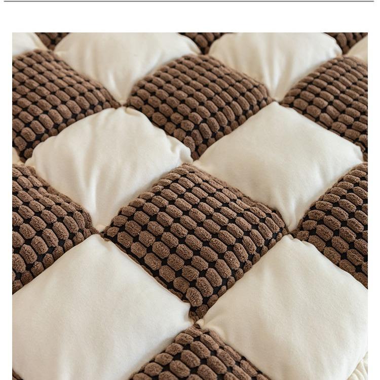 Sofa Cushion Autumn And Winter Plush Thickened Non-Slip Steamed Bread Shape Warm Simple Seat Cushion Cream Wind Machine Washable