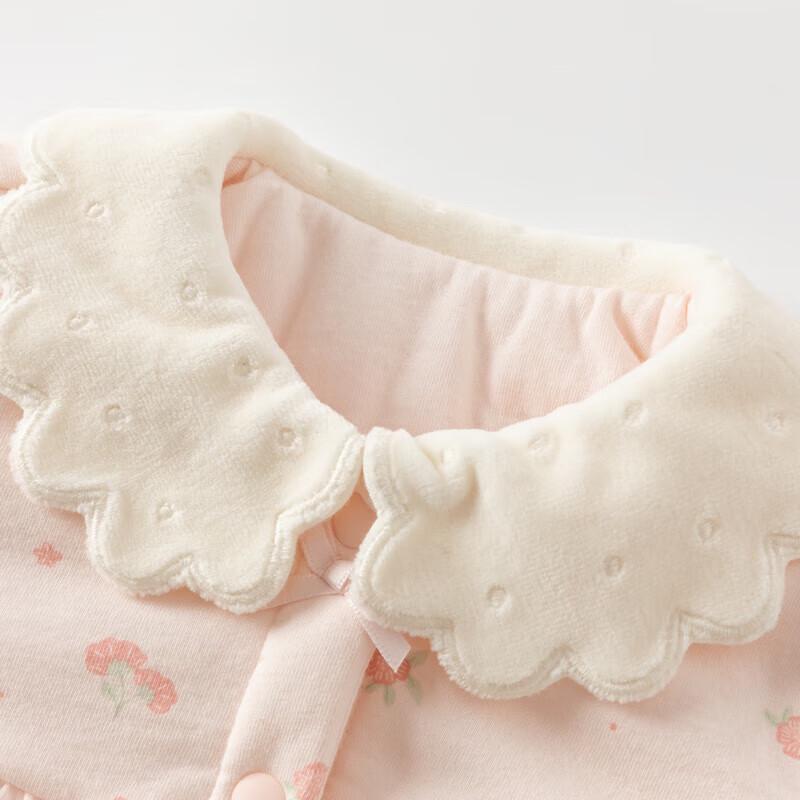 DavidBella Girl's Padded Floral Winter Romper