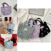 Adorable Purple Butterfly Embroidered Handheld Bag Trendy Cotton Linen Lunch Tote For Everyday Use And Stylish Outfits