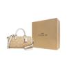 COACH Lacey Canvas With Leather Boston Bag, Handbag, Shoulder Bag, Crossbody Bag Small Womens Khaki