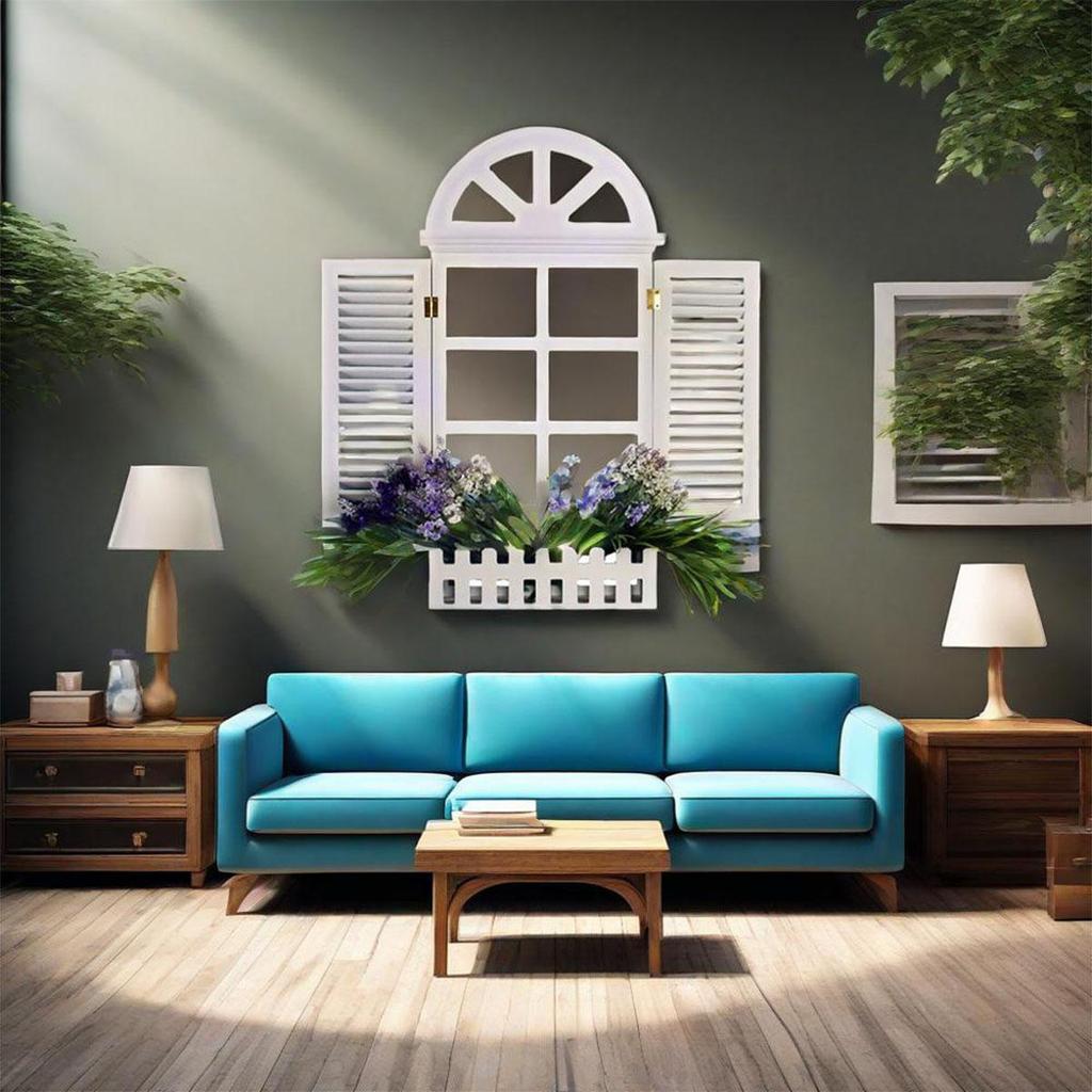 Vintage Rustic Style Window Frames Farmhouse Wall Decoration Hanging Window Frame Home Decor Corridor Living Room Bedroom Art Ornament Picture Frames