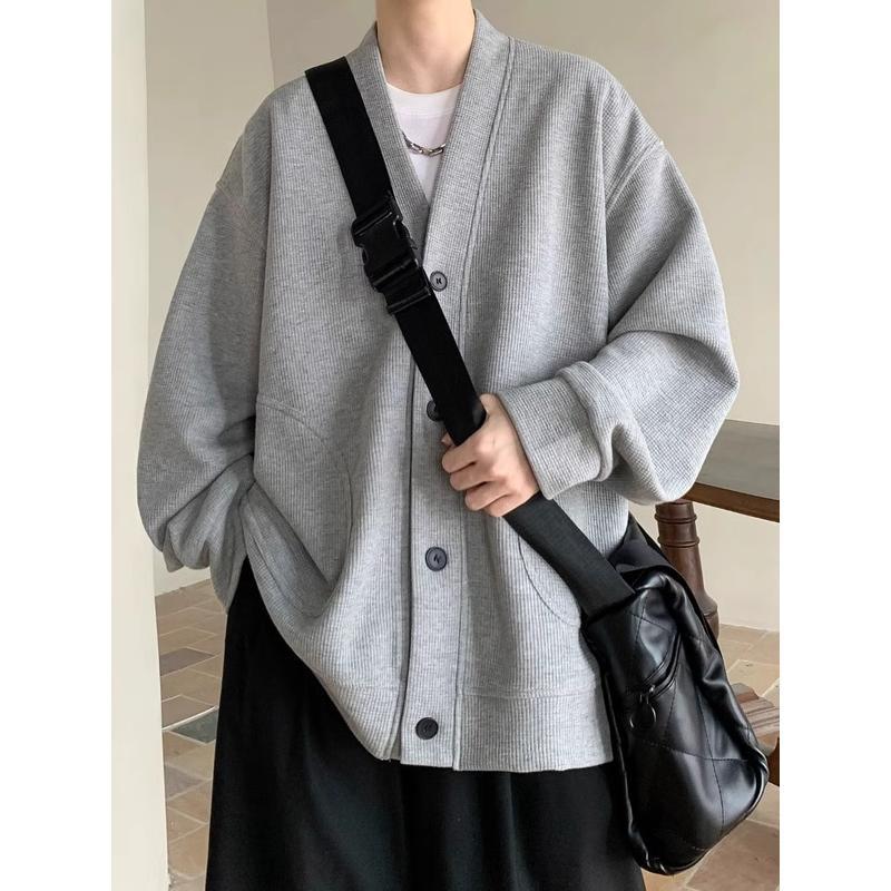 Coat Men's Summer Knitted Cardigan Sweater Premium Loose Large Size Jacket