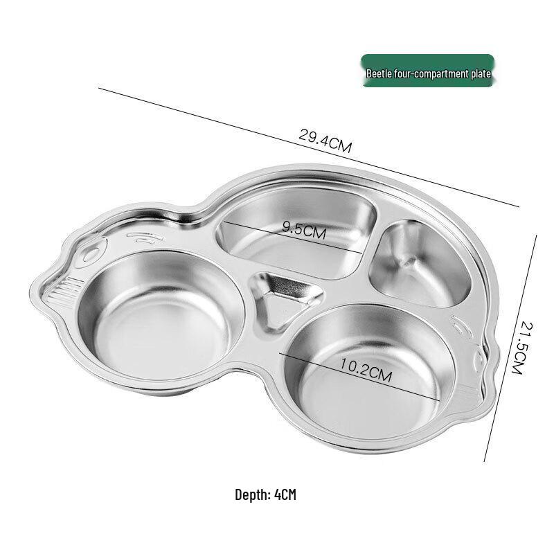 Yuyi Angel Kids' 304 Stainless Steel Divided Dinner Plate