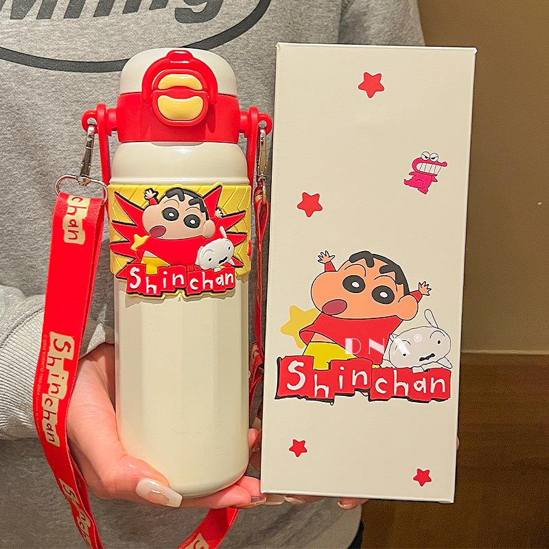 

Crayon New Kids Thermos Cup Food Grade Elementary Sippy Water Cup Kindergarten Kettle Birthday Gift Durable Durable 580ml