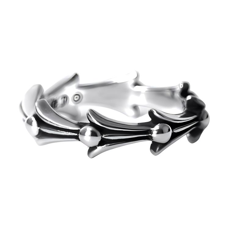 CHROME HEARTS Fischgrätenblumenring 925 Silber Unisex-Ring CH-JZ-525