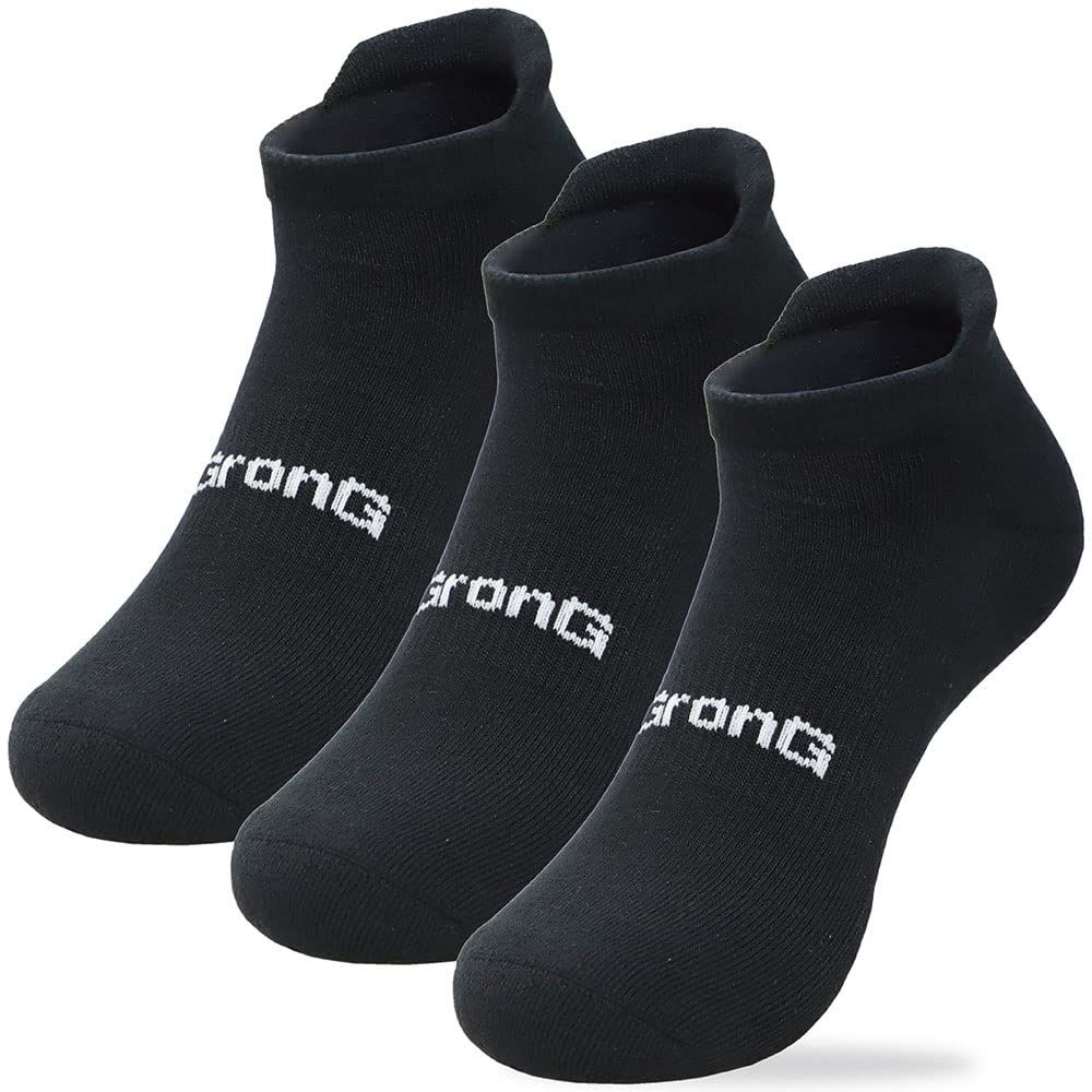 

GLONG Sports Носки до щиколотки из антибактериального волокна и размера, Набор из 3 носков, Носки, Смесь COOLMAX®, Влагоотводящие, Быстросохнущие, Устойчивые к запаху, Маленький, Черный,