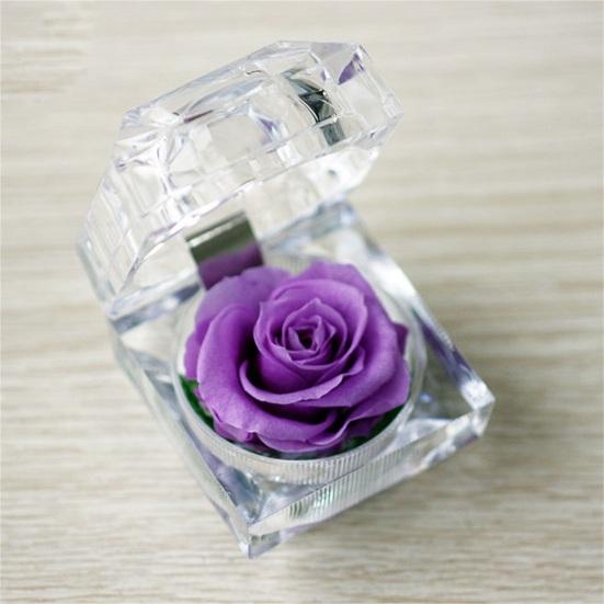 Romantic Ring Box Handmade Plastic Nice-looking Forever Rose Jewelry Box for Anniversary
