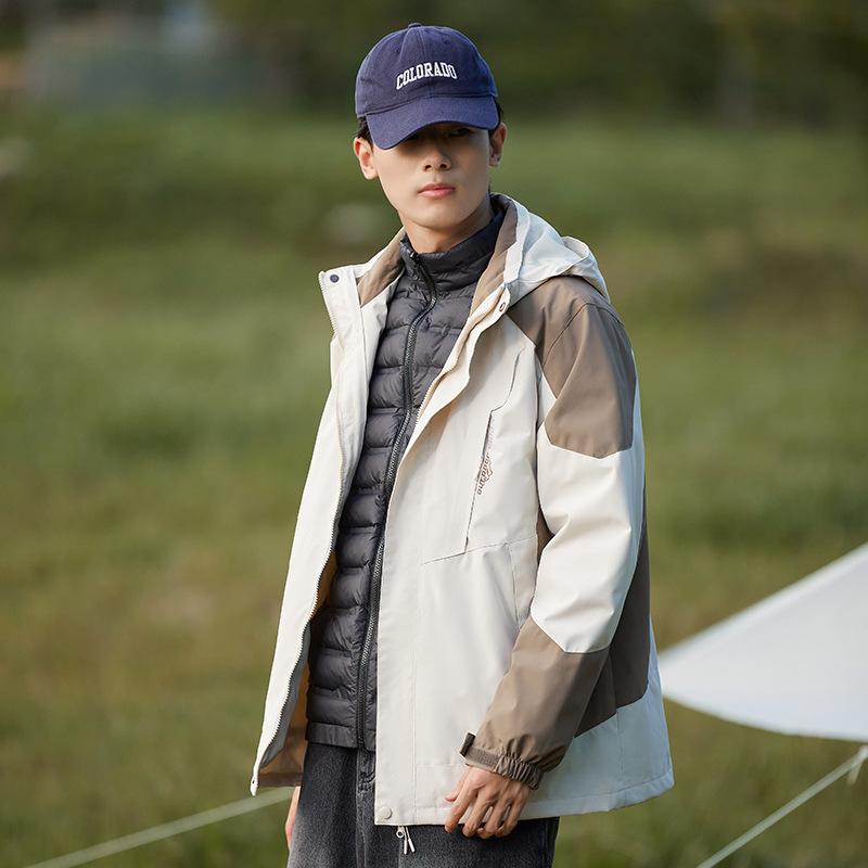 Mountain Couple Jacket Men's and Women's Three-in-one Removable Two-piece Set Custom Windproof and Waterproof Outdoor Trendy Jacket