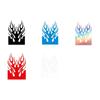 Helmet Accent Flame Sticker Sheet for Vehicle Panels and Tail Trim, Single Decal for Bike and Auto Style Trim Use