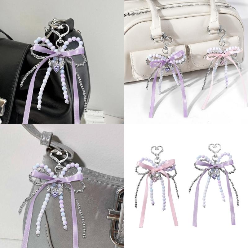 Bowknot Key Ornament Delicate Ribbon Keychain Pendant Aesthetic Key Holder Perfect for Adding a Touch of Elegances