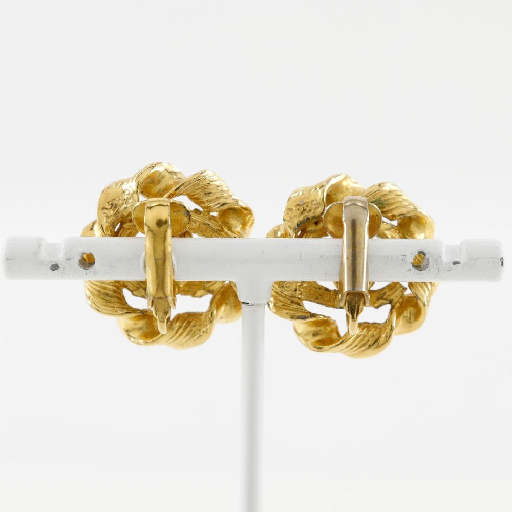 Chanel Round COCO Mark Earring Vintage Plated Gold 9.7g Women Used