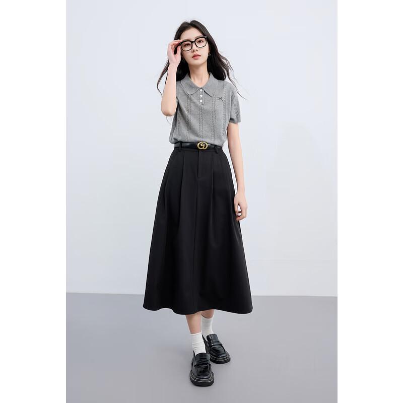 

SanCai Women s High-Waist Pleated A-Line Maxi Skirt 2XL