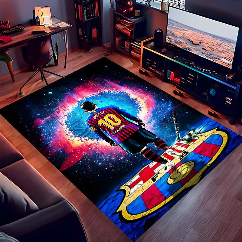 Football Star Messi Printed Absorbent Washable Carpet, Non-Slip Bathroom Mats, Kitchen Rugs, Yoga Mat,Living Room Entrance, Camping Picnic Rugs