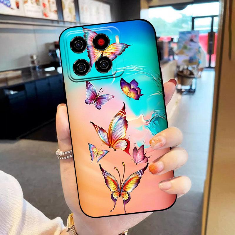 For ZTE Blade A56 Case Cute Cartoon Soft Silicone Phone Cover For ZTE Blade A 56 4G TPU Shockproof Bumper BladeA56 Z2473 Fundas