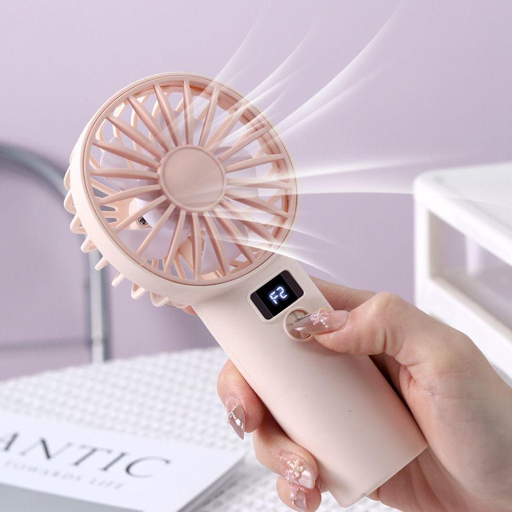 Compact Digital Display Fan Stable Base Portable Desktop Fan USB Rechargeable Fan  Summer Use