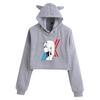 Darling in the Franxx Zero Two Cat Ear Cropped Hoodie - Women's Anime Style