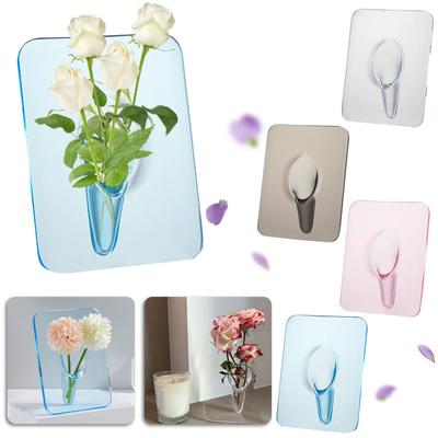 Photo Frame Vase Desktop Flower Arrangement Ornament, Clear Acrylic Flower Vase, Art Decor Vase For Home Room Book Shelf Wedding Table Decor