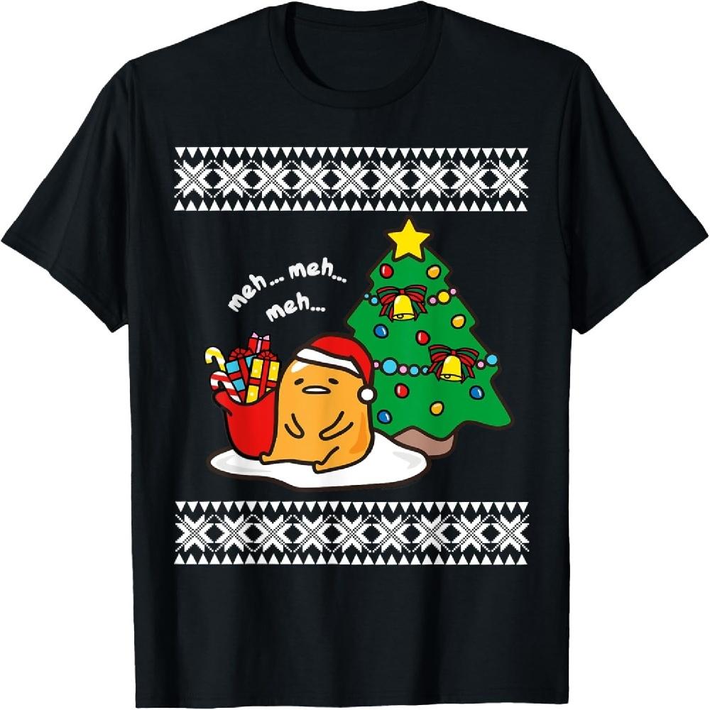 Gudetama Ugly Christmas Sweater Tee T-Shirt XXXXXL чёрный