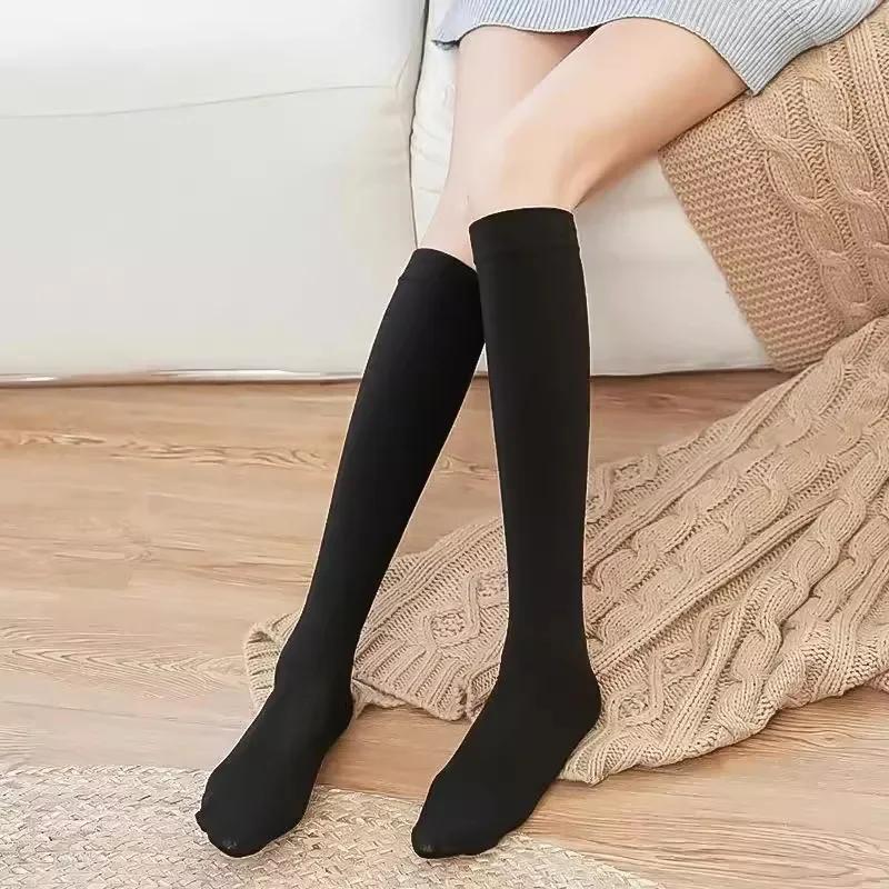 Winter Thicken Velvet Stockings 40/60cm Women Lolita Warm Plush Long Socks Soft Thigh High Over Knee Socks Compression Legings