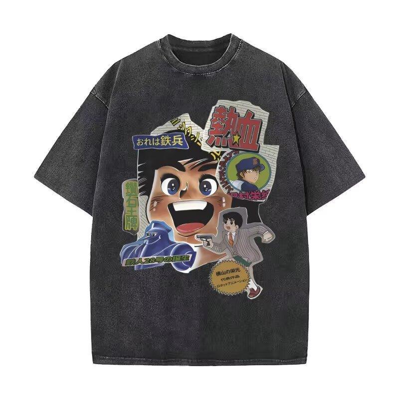 

Мужская футболка с коротким рукавом с мультяшным принтом, летняя, свободного кроя, больших размеров, трендовая, базовая 5XL серый
