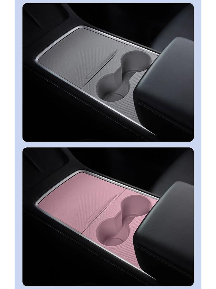 Silikonpads und Becherhalter für die Mittelkonsole des Tesla Model 3/Y/YL (Neue Version)