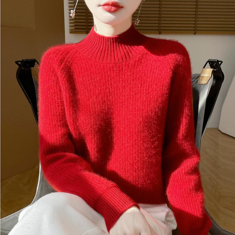 Women Sweater 100% Wool MODERN NEW SAGA Turtleneck Knit Pullover Thick Winter Jumpers Female Knit Tops