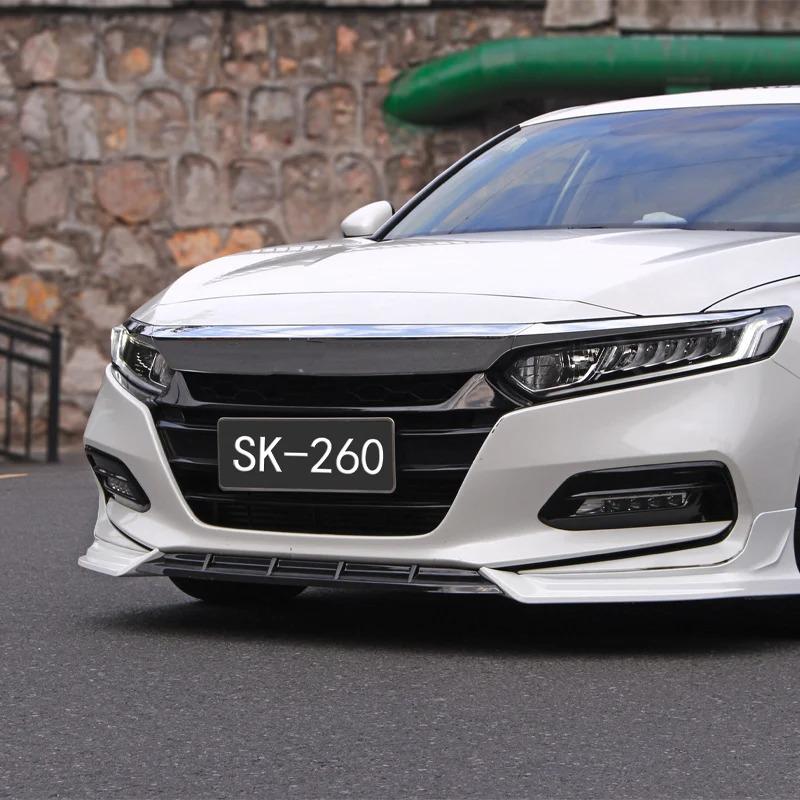 Compatible with 2018-2021 Tenth Gen Accord: Front Lip Modified Bumper 3-Piece Body Kit.